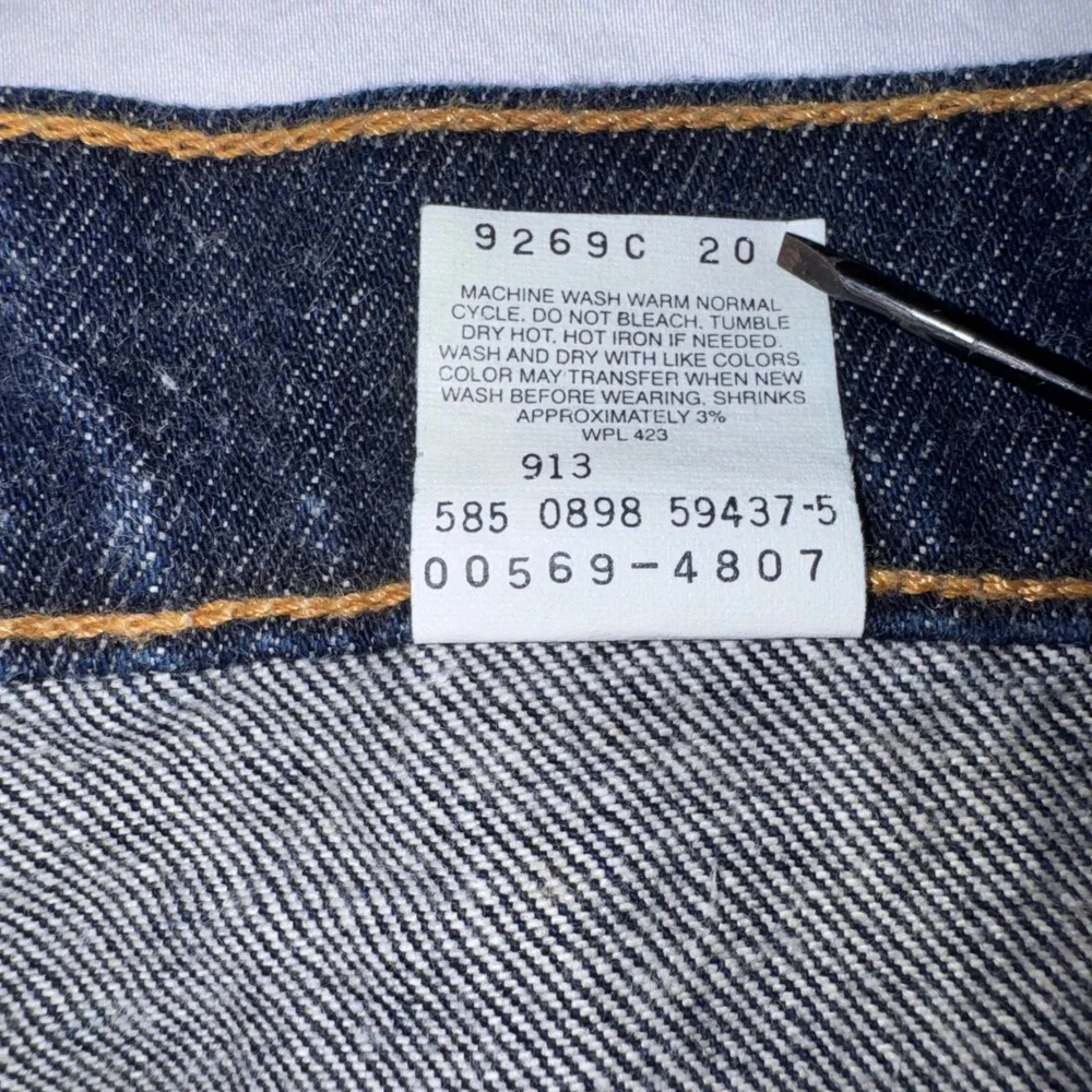 Vtg Levi's 569 Loose Straight Jeans Mens 38x34 Dark Indigo Deadstock 1998 USA
